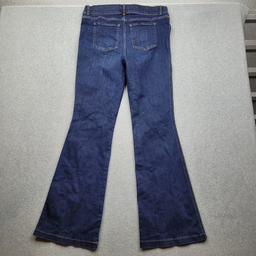 Spanx Flare Jeans Womens XL Midnight Shade Blue Pull On Denim 20327R - Picture 8 of 8